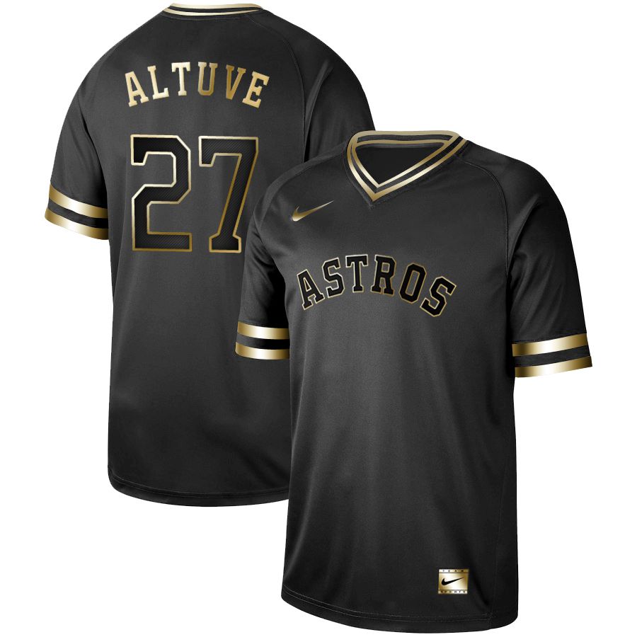 Men Houston Astros #27 Altuve Nike Black Gold MLB Jerseys->houston astros->MLB Jersey